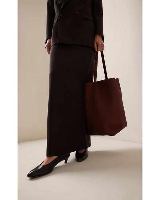 The Row Brown Large Park N/s Leather Tote Bag