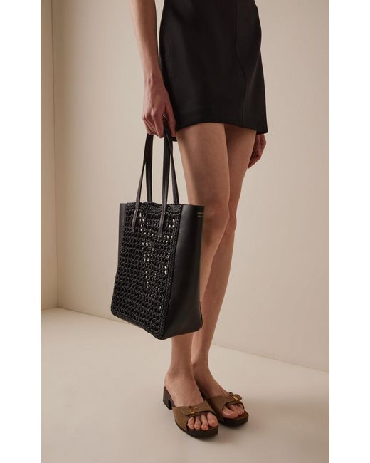 Khaite Black Zoe Small Raffia Tote Bag