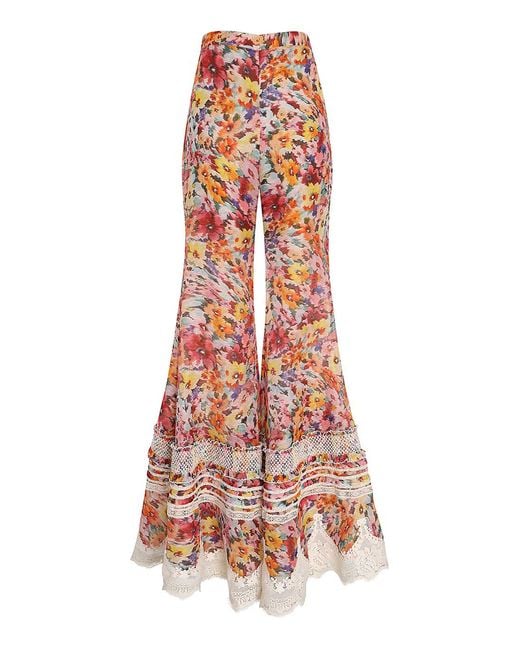 Zimmermann White Luna Linen-Silk Flared Pants