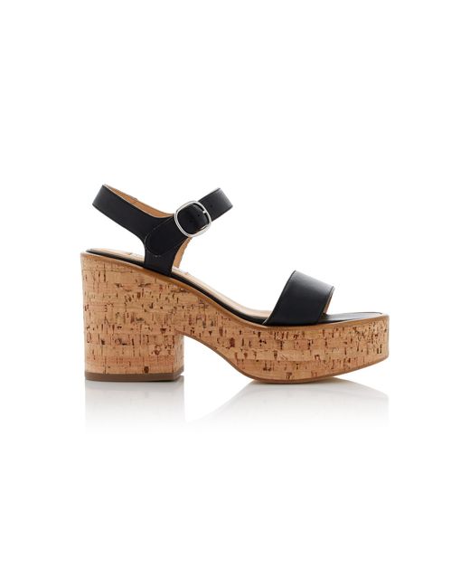 Gabriela Hearst Black Sardis Leather Platform Sandals