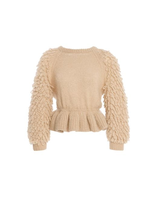 Ulla Johnson Natural Selene Textured Alpaca-Blend Sweater