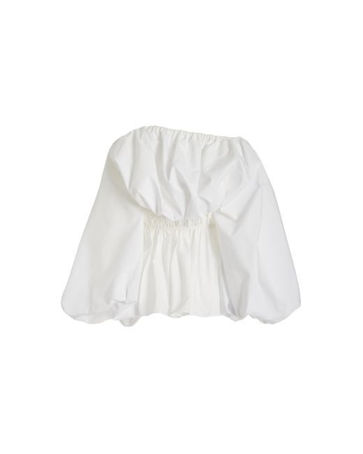 Altuzarra White Momoko Pleated Cotton-blend Top