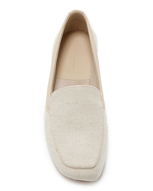 Khaite Natural Monroe Leather-Trimmed Canvas Loafers