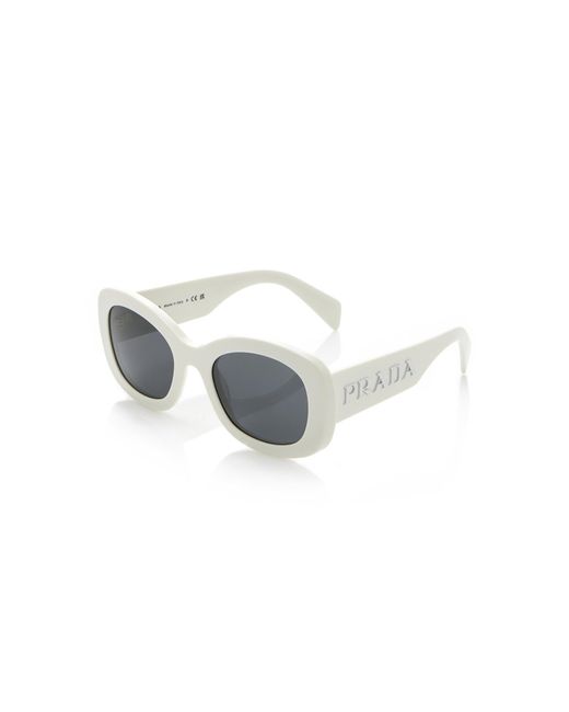 Prada White Round-frame Acetate Sunglasses