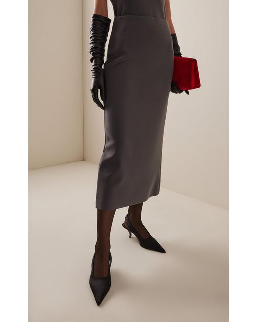 Birrot Gray Exclusive Lay2 Crepe Maxi Skirt
