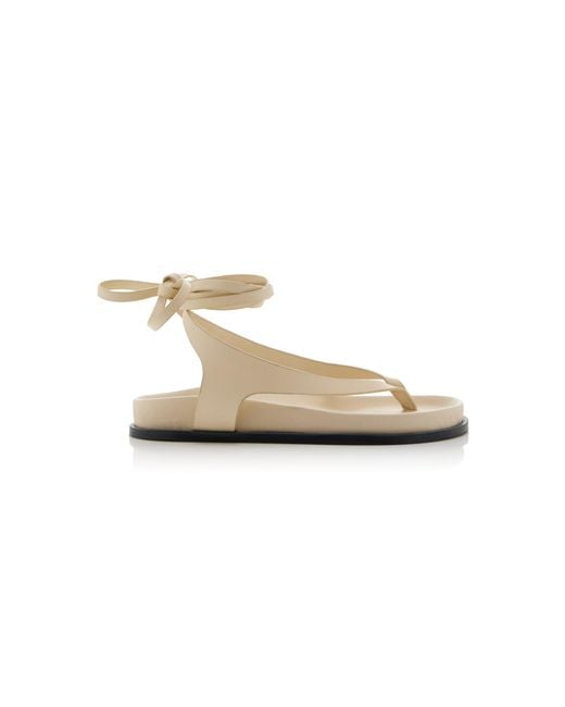 A.Emery White Shel Lace-up Leather Sandals