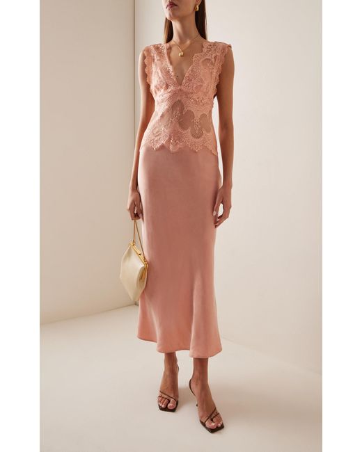 Third Form Pink Exclusive Visions Lace-trimmed Maxi Dress