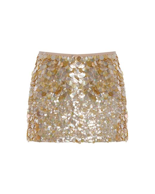 Kilentar Natural Exclusive Aje Embellished Shell Mini Skirt