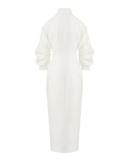 wedding dresses online long sleeve Glamorous Long Sleeve Pearls Wedding Dress V-Neck With Detachable Train Online