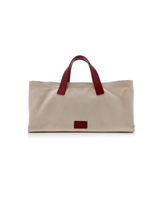 Staud Pink Port Canvas Tote Bag
