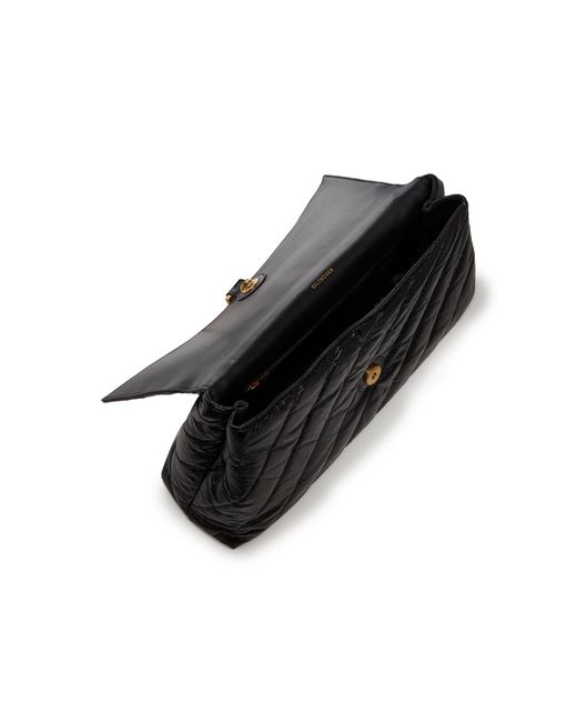 Balenciaga Black Crush Pochette Quilted Leather Clutch
