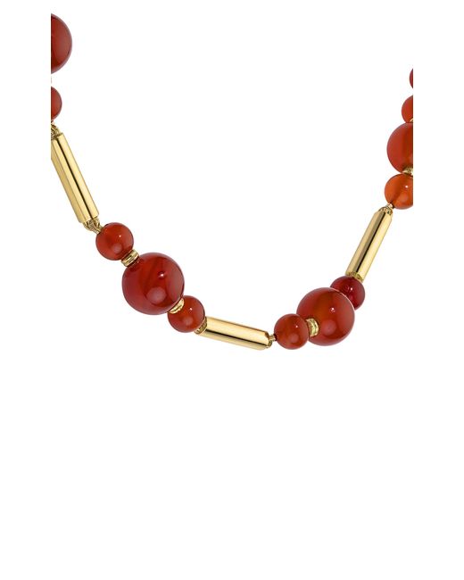 JADE RUZZO Red Gilda 18K Carnelian Stick Chain