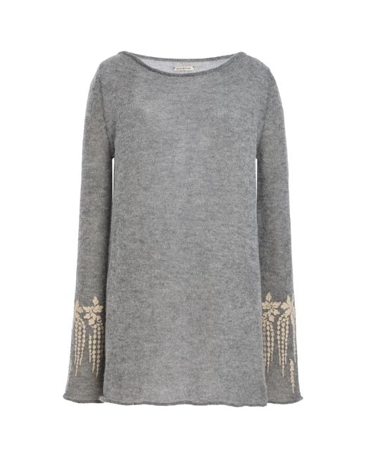 Kallmeyer Gray Embellished Yasmin Mohair Alpaca Tunic Mini Dress