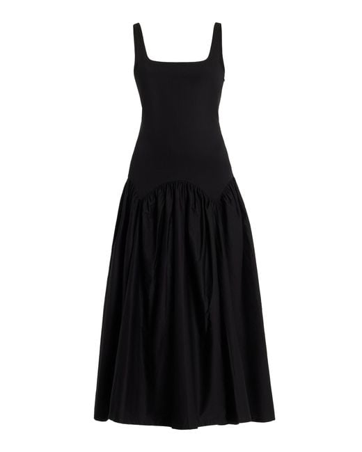 Marlies Grace Black Exclusive Lea Lace-up Cotton Midi Dress