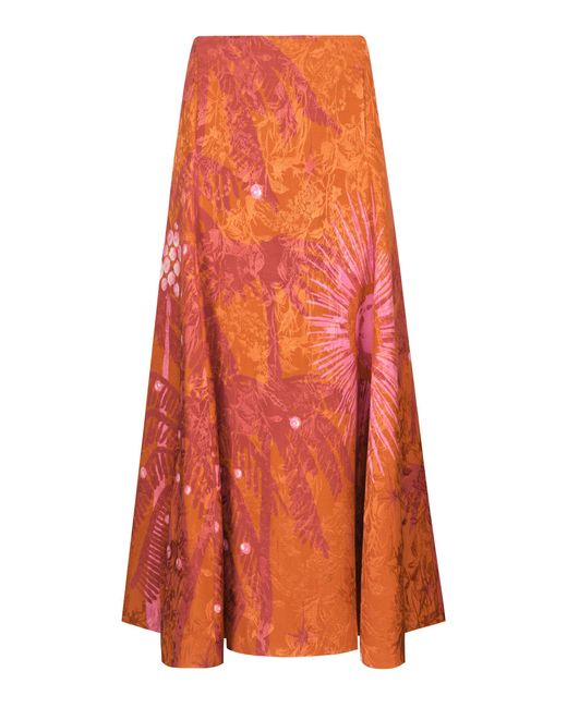 Johanna Ortiz Orange Encanto De Isla Jacquard Maxi Skirt
