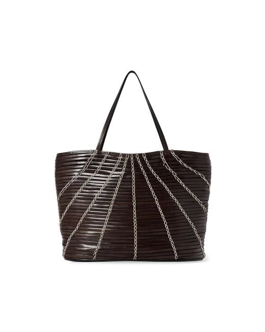 The Row Black Small Alba Leather Tote Bag