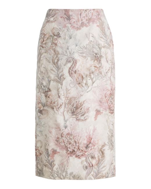 Max Mara Natural Silk-Organza Midi Skirt