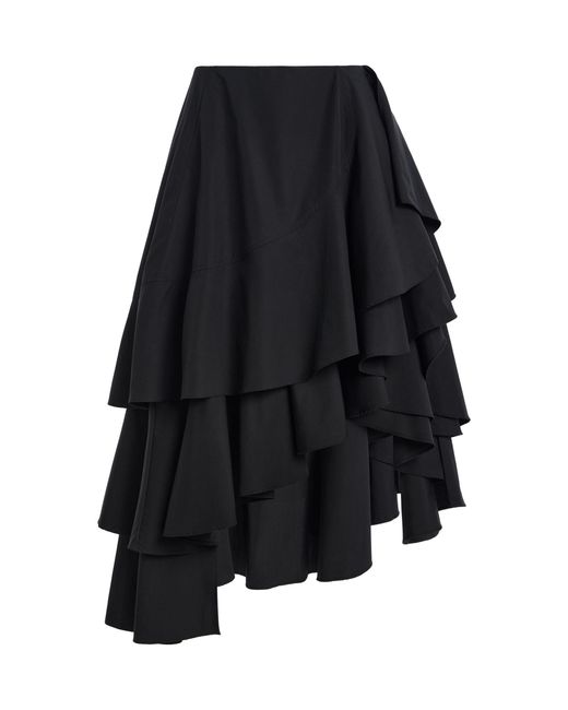 Co. Black Asymmetric Tton Poplin Full Skirt