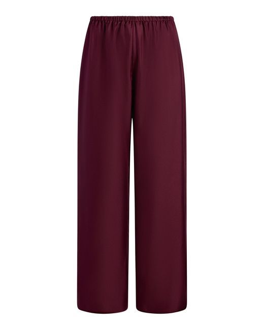 Aflalo Red Zanitha Silk Straight-Leg Pants