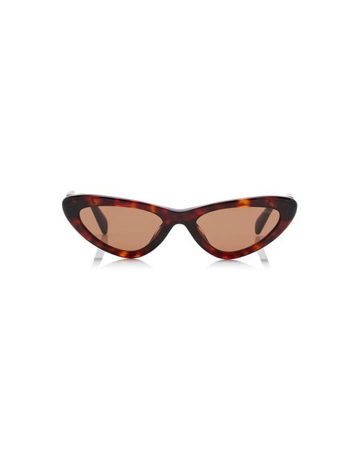 Miu Miu Brown Cat-Eye Acetate Sunglasses