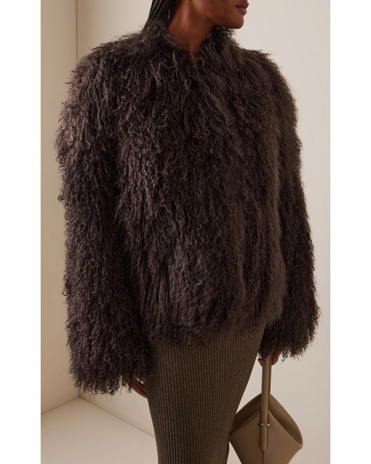 Stand Studio Black Charlotte Shearling Jacket
