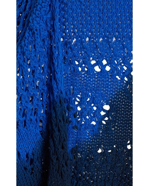The Attico Blue Crocheted Cotton Mini Skirt