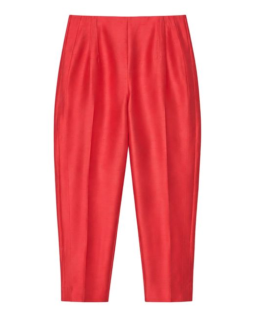 16Arlington Red Nerina Silk Trousers