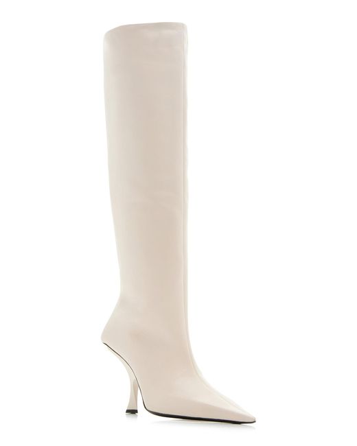 The Attico White Ester Leather Knee Boots