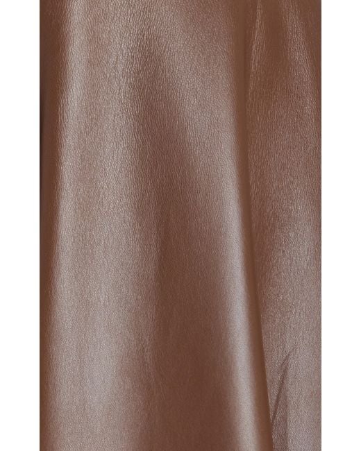 Altuzarra Brown Varda Leather Midi Skirt