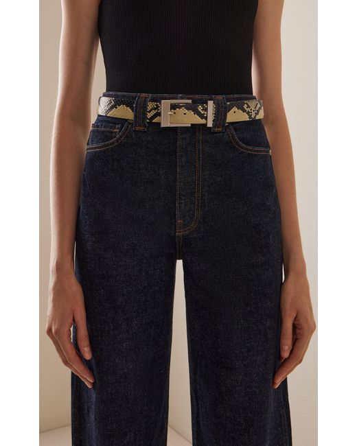 Khaite Multicolor Manhattan Python-Effect Leather Belt