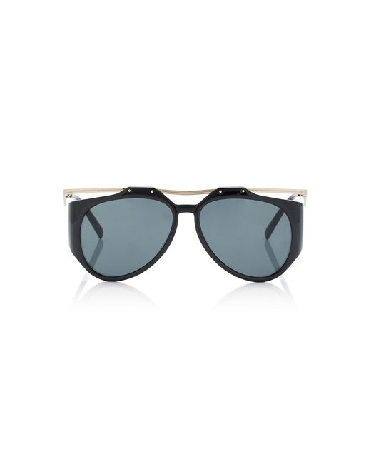 Saint Laurent Blue Amelia Aviator Metal Sunglasses