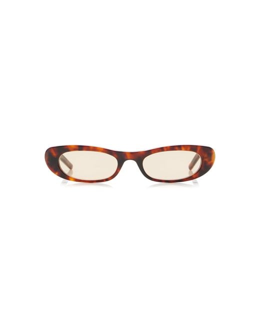 Saint Laurent Brown Rectangle-frame Acetate Sunglasses