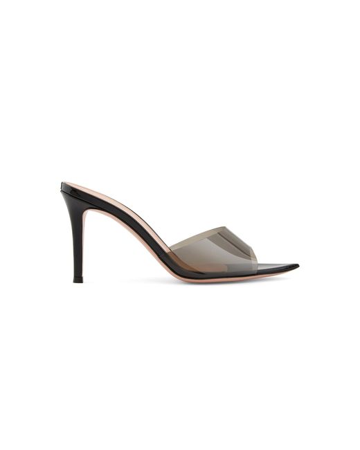 Gianvito Rossi Black Elle Plexi Mules