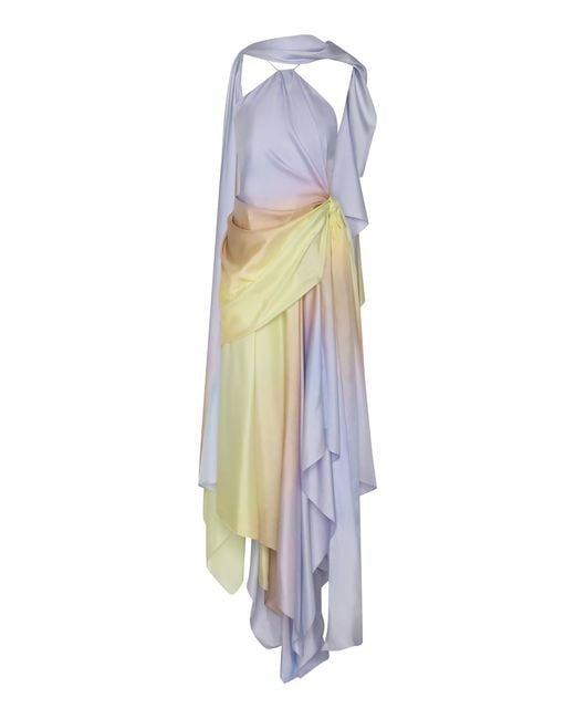 Zimmermann White Harmony Draped Silk Midi Dress for men