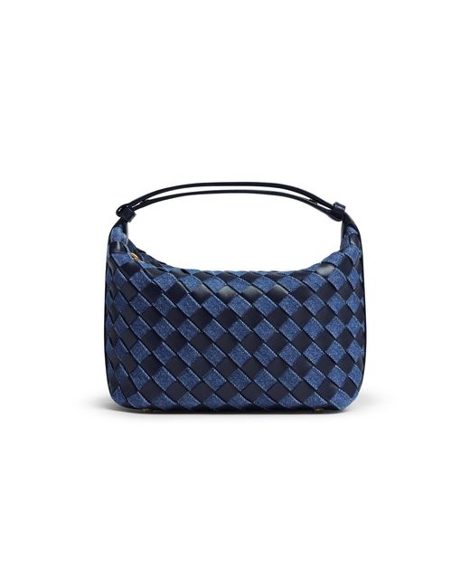 Bottega Veneta Blue Mini Wallace Intrecciato Leather & Denim Bag