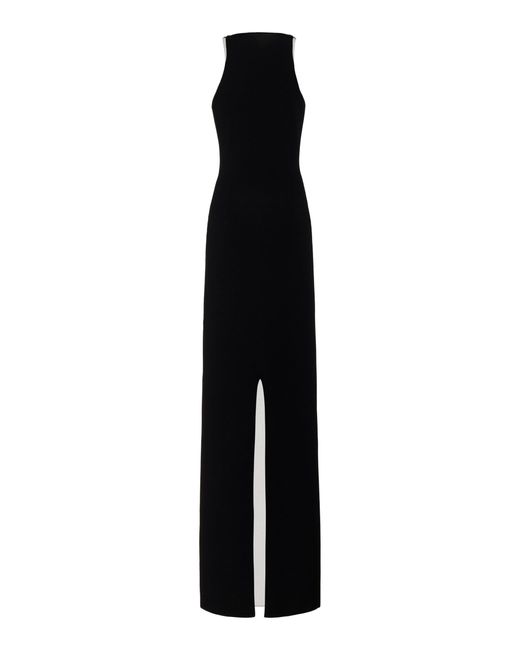 Brandon Maxwell Black The Cara Reversible Knit Maxi Dress