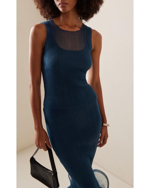 Jonathan Simkhai Blue Oakley Bralette Tank Top