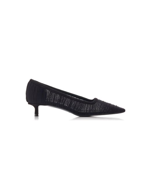Jimmy Choo Black Lotta Ruched Tulle Pumps