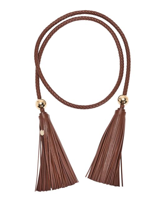 Carolina Herrera Brown Leather Rope Belt