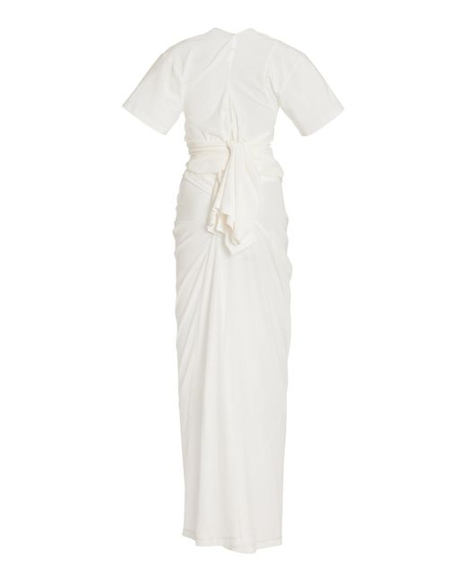 Proenza Schouler White Sidney Ruched Jersey Maxi T-shirt Dress