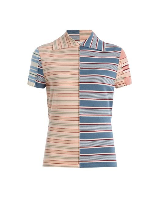 Zimmermann Multicolor Rebellion Striped Knit Polo Shirt