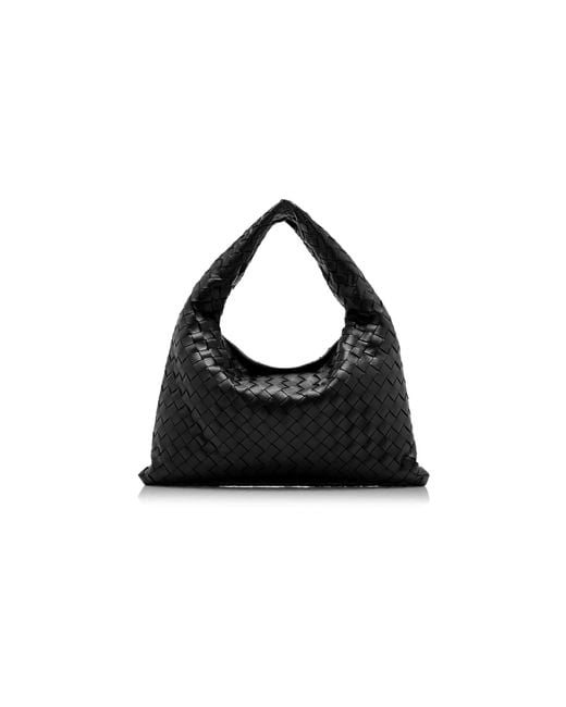 Bottega Veneta Black Small Hop Intrecciato Leather Bag