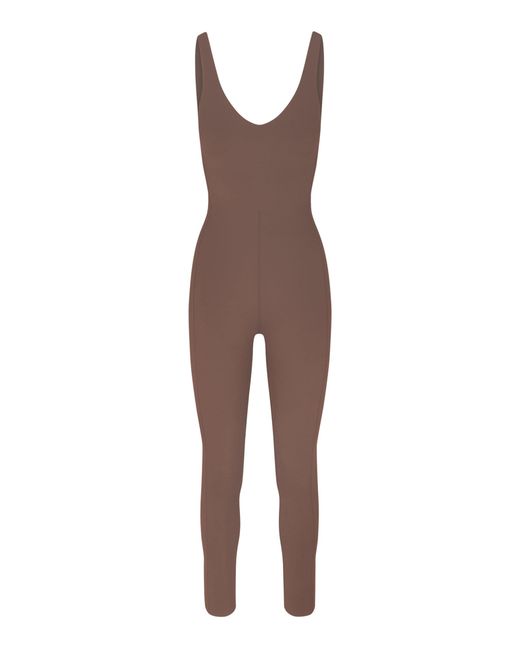 Left On Friday Brown Plunge Jersey Playsuit
