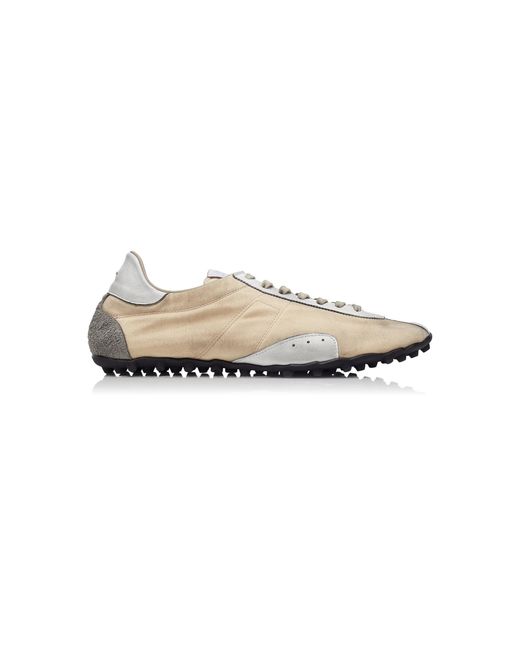 Maison Margiela White Sprinters Leather-Trimmed Drill Sneakers