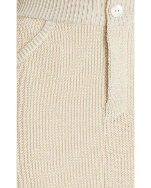 AYA MUSE White Sei Knit Cotton-blend Maxi Skirt