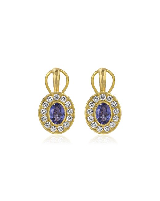Octavia Elizabeth Blue Blushing Tanzanite Earrings