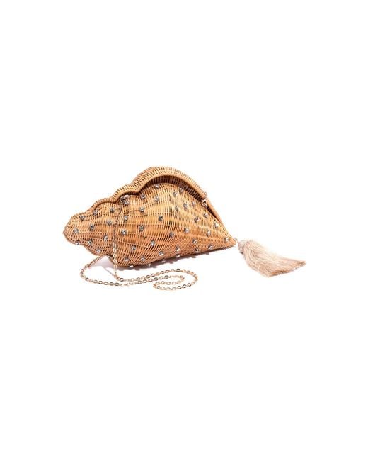 Emm Kuo Natural Shellona Wicker Clutch