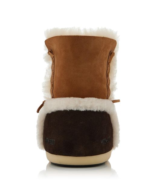 Moon Boot Brown Evx Patchwork Sheepskin Boots