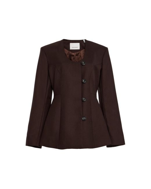 House of Dagmar Brown Exclusive Collarless Blazer