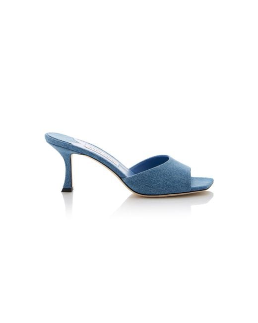 Jimmy Choo Blue Exclusive New Denim Mules
